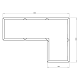 Cortenstaal L-vormige plantenbak Kansas 50, 150x100x80 cm met bodemplaat