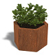 Cortenstaal zeshoekige plantenbak Denver 30, 59,3x52x60 cm geen bodemplaat