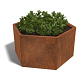 Cortenstaal zeshoekige plantenbak Denver 70, 139,3x121,70 cm