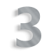 Huisnummer 3 roestvrij staal 30 cm