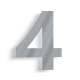Huisnummer 4 roestvrij staal 30 cm