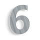 Huisnummer 6 roestvrij staal 50 cm