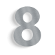 Huisnummer 8 roestvrij staal 50 cm
