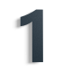 Huisnummer 1 zwart roestvrij staal 80 cm