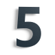 Huisnummer 5 zwart roestvrij staal 30 cm