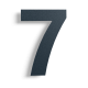 Huisnummer 7 zwart roestvrij staal 50 cm