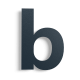 Huisnummer b zwart roestvrij staal 15 cm