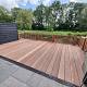 Hardhouten Vlonderplank 2,8x19 cm 1 zijde glad 1 zijde V-groeven extra breed