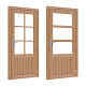 Douglas enkele deur 6-ruits 83x194,2 cm met kozijn onbehandeld rechtsdraaiend (Incl. Hang en Sluitwe
