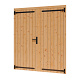 Douglas dubbele dichte deur 156x195 cm met kozijn onbehandel (Incl. Hang en Sluitwerk zwart gecoat)