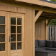 JWOODS Buitenverblijf 1000x370cm incl. berging 200(b), Geschaafd met verticaal Triple rabat Naturel