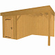 JWOODS Buitenverblijf 600x370cm incl. berging 200(b), Geschaafd met verticaal Triple rabat Naturel