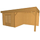 JWOODS Buitenverblijf 600x370cm incl. berging 300(b), Geschaafd met verticaal Triple rabat Naturel