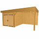 JWOODS Buitenverblijf 600x370cm incl. berging 300(b), Geschaafd met verticaal Triple rabat Naturel