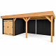 JWOODS Buitenverblijf 1000x370cm incl. berging 300(b), Geschaafd met verticaal Triple rabat Zwart