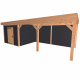 JWOODS Buitenverblijf 700x370cm incl. berging 200(b), Geschaafd met verticaal Triple rabat Zwart