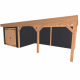 JWOODS Buitenverblijf 800x370cm incl. berging 300(b), Geschaafd met verticaal Triple rabat Zwart