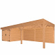 JWOODS Buitenverblijf 900x370cm incl. berging 300(b), Geschaafd met blokhutprofiel