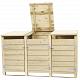 Containerkast triple 129x224,5x89 cm vurenhout