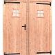 Douglas dubbele deur met zwart beslag, 168 x 201 cm., kleurloos geïmpregneerd