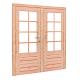 Douglas dubbele deur 8-ruits incl. kozijn, 168 x 201 cm. kleurloos geïmpregneerd