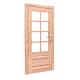 Douglas enkele deur 8-ruits incl. kozijn, 90 x 201 cm., linksdraaiend, kleurloos geïmpregneerd