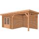 JWOODS Buitenverblijf 700x370cm incl. berging 300(b), Geschaafd met horizontaal triple rabat