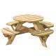 Kinderpicknicktafel Jimmy 4-persoons rond blad Ø 63 cm