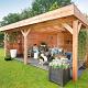 JWOODS Buitenverblijf 400x370 cm, Fijnbezaagd