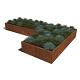 Cortenstaal L-vormige plantenbak Kansas 120, 360x240x60 cm geen bodemplaat
