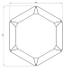 Cortenstaal zeshoekige plantenbak Denver 20, 39,3x34,6x70 cm met bodemplaat + (12) voeten