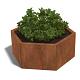 Cortenstaal zeshoekige plantenbak Denver 50, 99,3x86,6x50 cm
