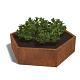 Cortenstaal zeshoekige plantenbak Denver 80, 159,3x138,6x40 cm