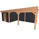 JWOODS Buitenverblijf 900x370cm incl. berging 200(b), Geschaafd met verticaal Triple rabat Zwart