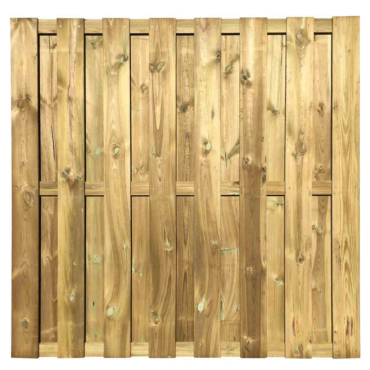 Actie Grenen Tuinscherm Recht 15-planks 180x180 cm - Jonk B.V.